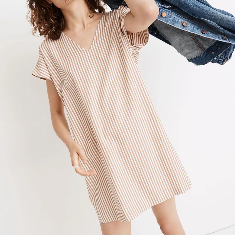 Madewell stripe Button Back Easy Dress